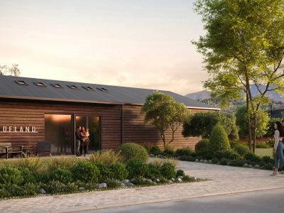 Smoky Mountains Outdoor Entrance_Check-In_General Store_Rendering
